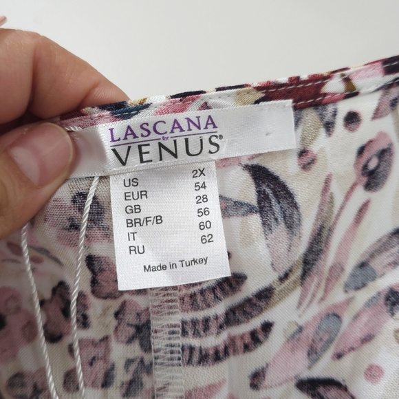 LASCANA Nwt Floral Print Dolman Sleeve Surplice Front Blouse, Elastic Waist, 2X - Picture 7 of 15